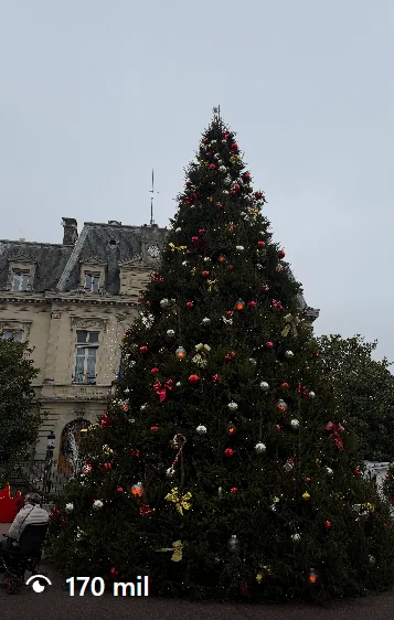 Captura de un árbol de Navidad con un contador de 170 mil visualizaciones.